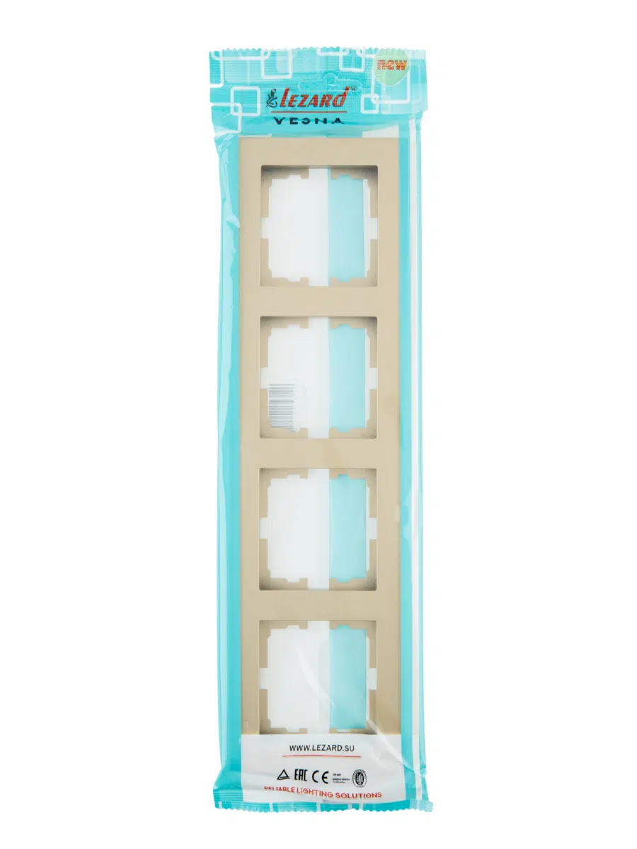 VESNA Рамка 4-ая горизонтальная без вст золото LEZARD 742-3600-149 - Вид №4