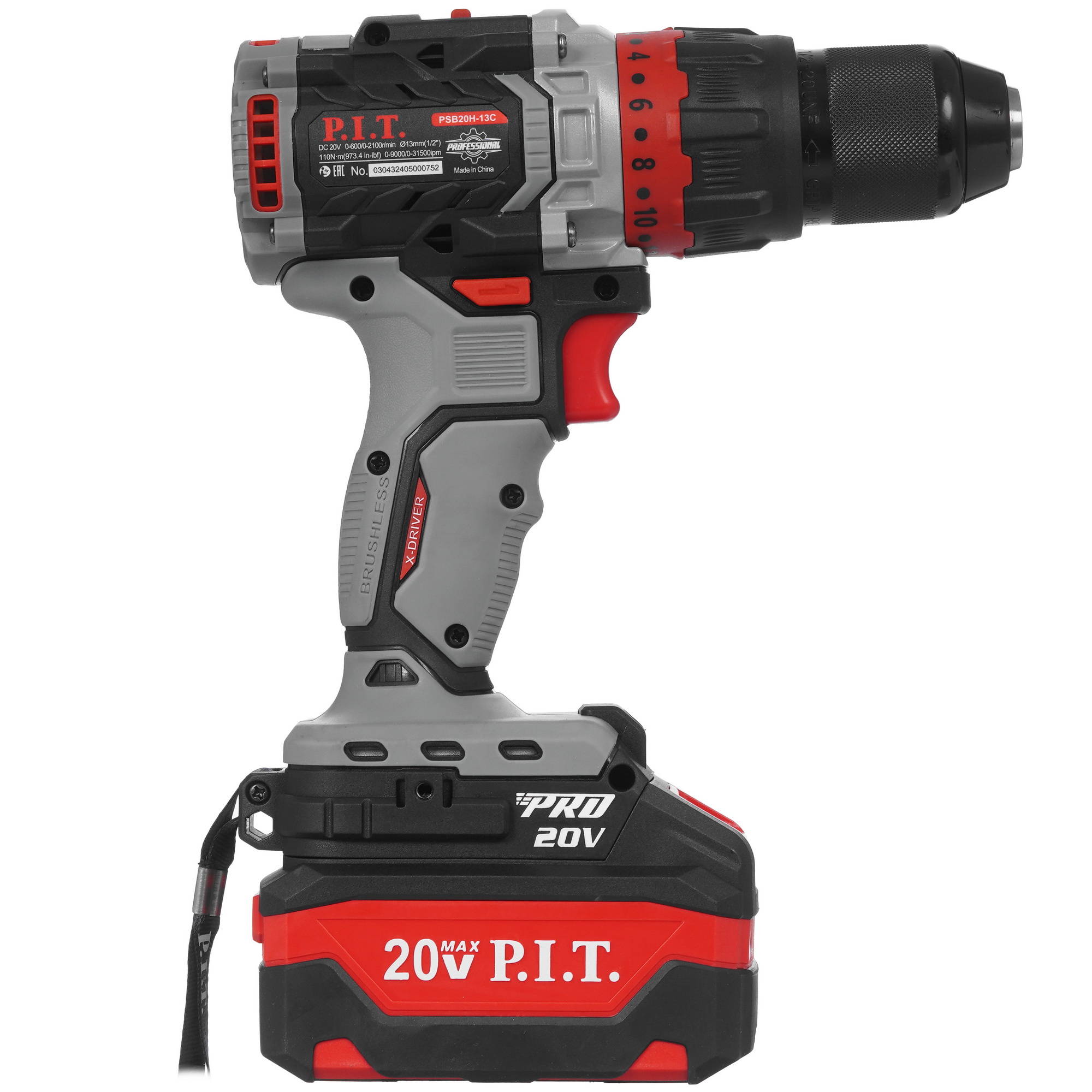 Дрель-шуруповерт PIT PSB20H-13C/2 X-DRIVER OnePower 20V 9086505 STDN-0069395 - Вид №2