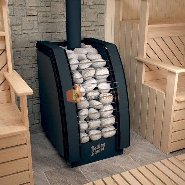 Дровяная банная печь Кирасир Rolling Stones Black Santreyd 40 - Вид №1