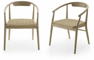 B&B Italia Стул из дерева и плетеной веревки Jens