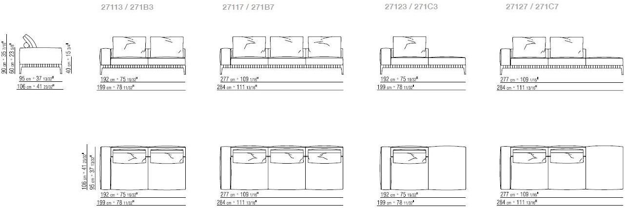 Flexform Модульный тканевый диван Gregory sun-id-1426376 - Вид №12