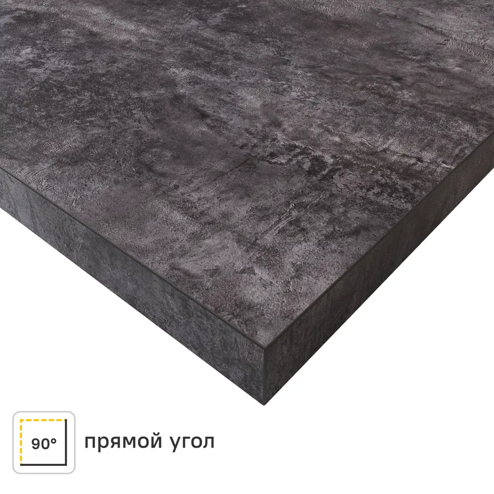 Столешница KONSENSA Бетон темный 80x240x3.8 см ДСП цвет серый 89452037 STLM-2054331 ДСП Прямой угол