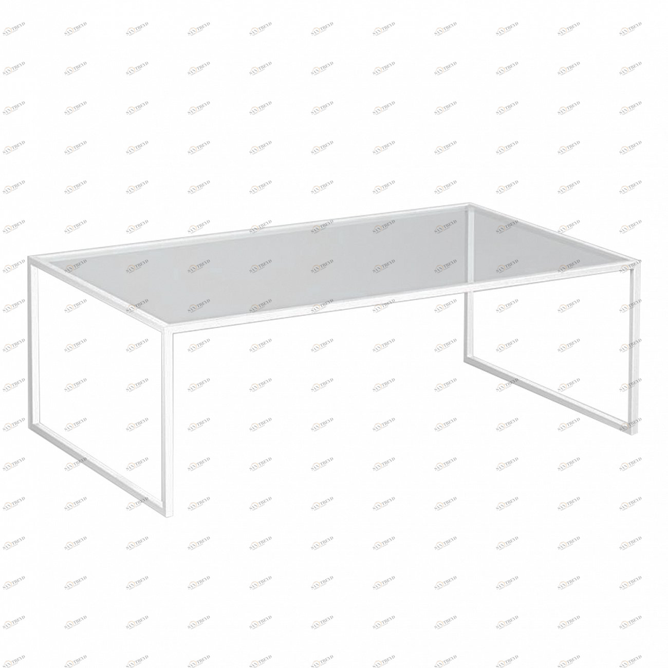 Журнальный столик стеклянный с белыми ножками 100 см London lite white INTELLIGENT DESIGN  260862 Белый;прозрачный 