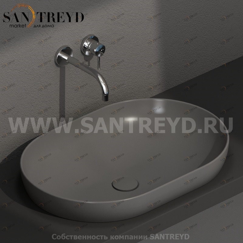 B6O61SK Встроенная раковина под столешницу овальная Ceramica Globo T-EDGE
