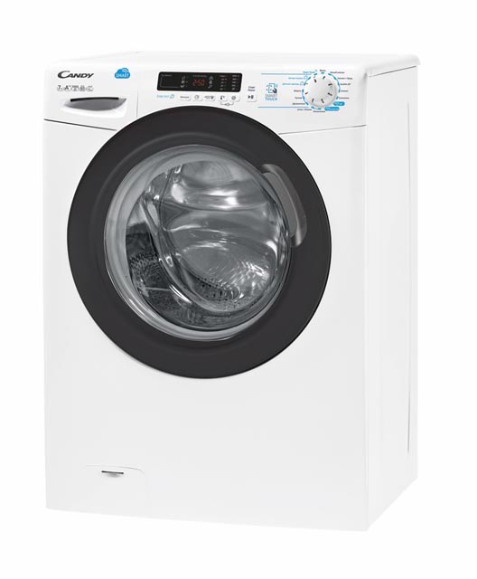 CSS41072DB1/2-07 Стиральная машина / узкая стиральная машина, 85x60x40, smart touch, загрузка фронтальная, 7кг, до 1000 об/мин при отжиме,таймер отсрочки старта, дисплей, пар, белая,люк черный Candy Santreyd 
