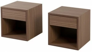Tonin Casa Прикроватная тумба из орехового дерева квадратная с ящиками
