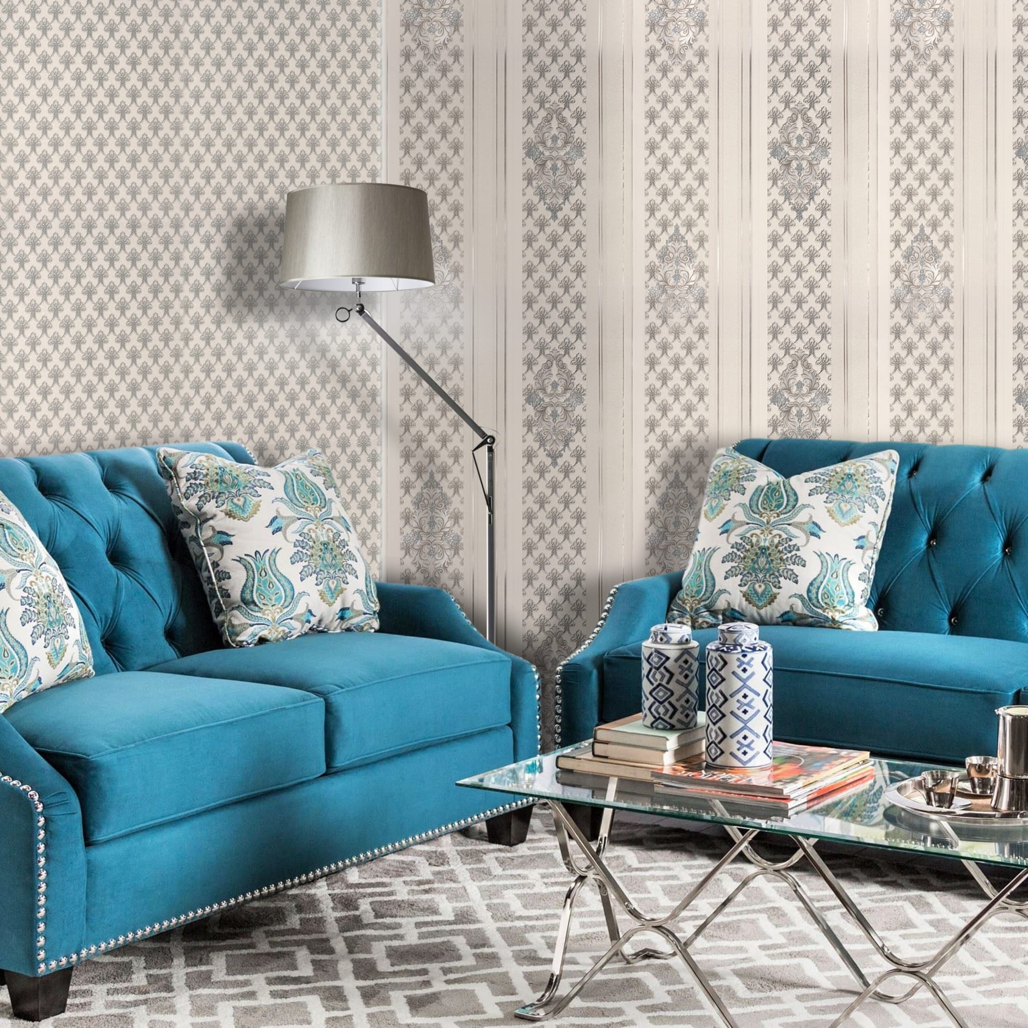 82938309 Обои бумажные Гомельобои серые 0.53 м 9101-21 Жаклин Santreyd - Вид №3