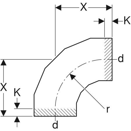 371.055.16.1 Отвод сегментный Geberit PE Geberit  - Вид №18