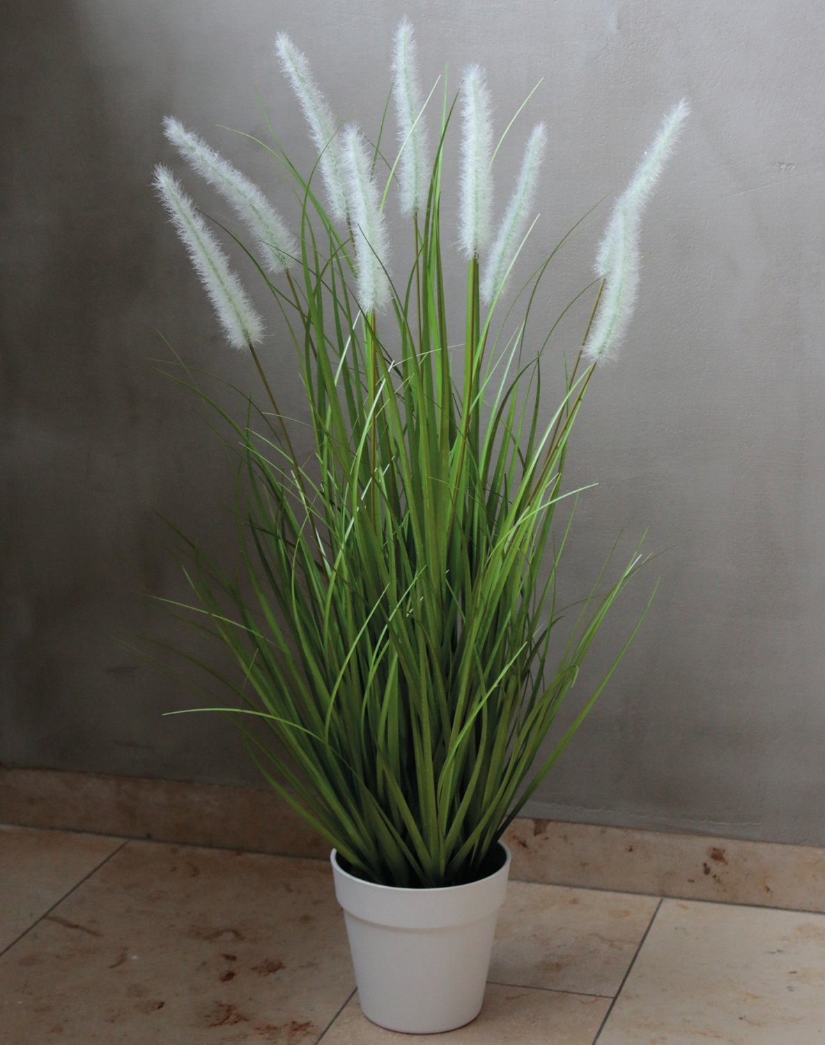 4870 807 a3 Искусственный пучок травы 'Chinese fountain grass', в горшке, 76 см, зелено-белый H-andreas  - Вид №3