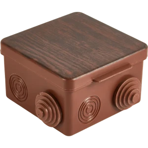 Распределительная коробка открытая TDM 80x80x50 мм 7 вводов IP54 цвет венге