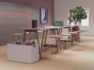 Высокий модульный стол для совещаний из меламина