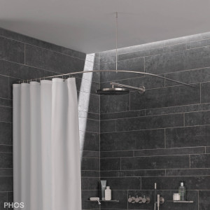 DSB300-1100 Квадрант штанги для душевой занавески с радиусом дуги 30 см, 110 x 110 см PHOS