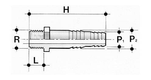 SANIT 190563511 Шланг, PVC-U, с внешним резьбовым соединением  - Вид №1