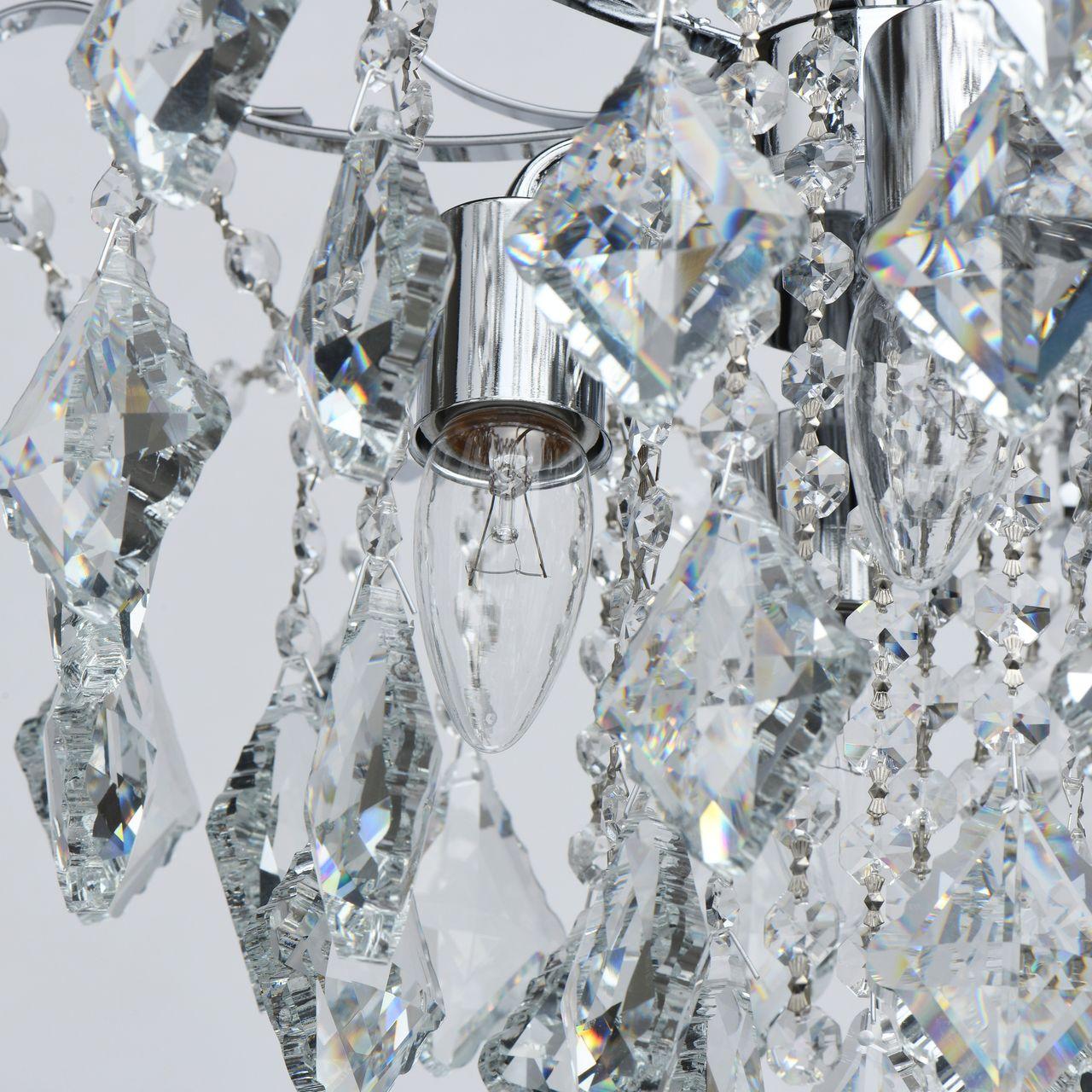 Люстра хрустальная потолочная хром 4 лампы De Markt City "Бриз" 464019204 DE MARKT ДИЗАЙНЕРСКИЕ, БРИЗ 00-3833428 Прозрачный;хром  - Вид №3