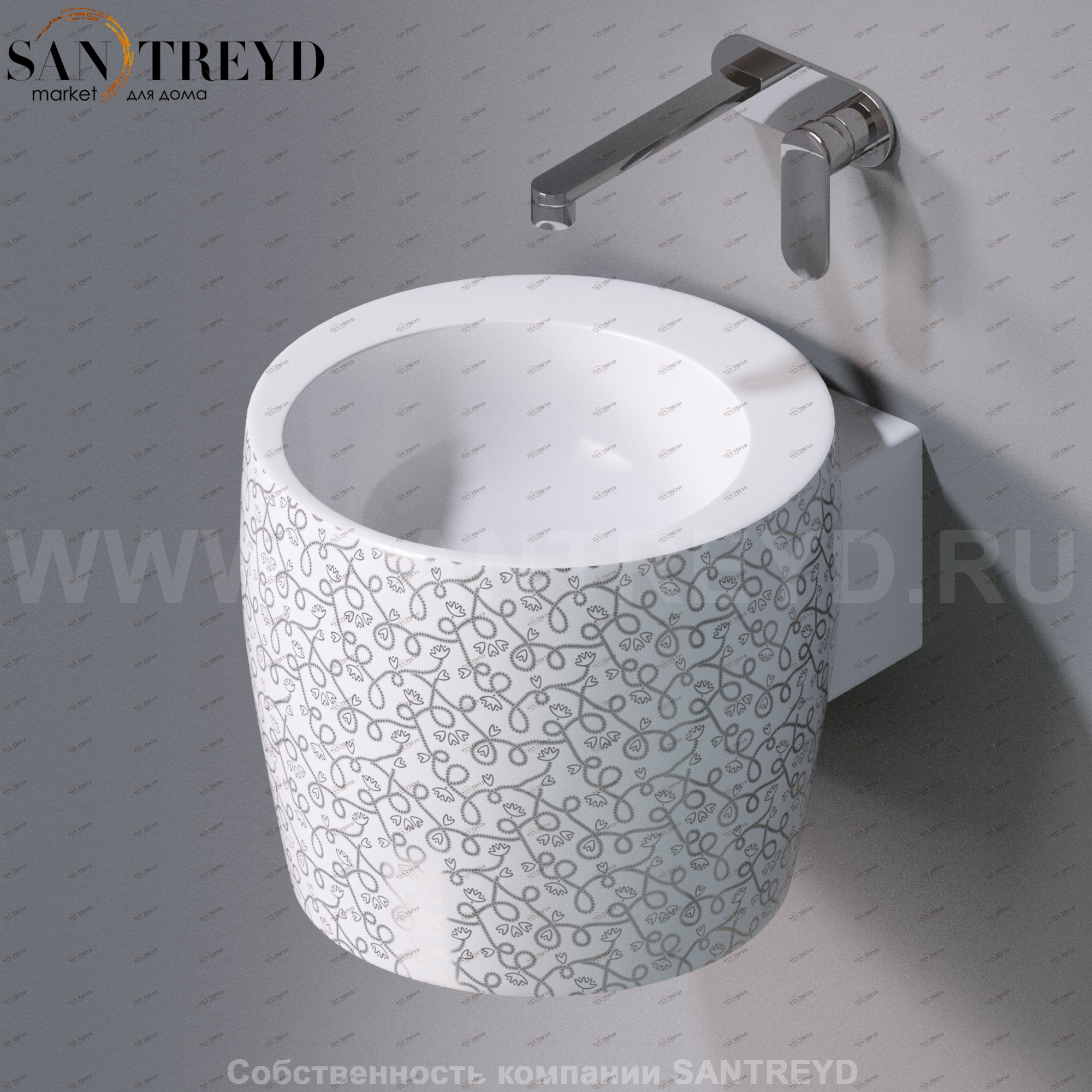 L102T0R0V1.400P Подвесная раковина настенная круглая A. e T. Italia SPOT белая AeT ITALIA TOTEM