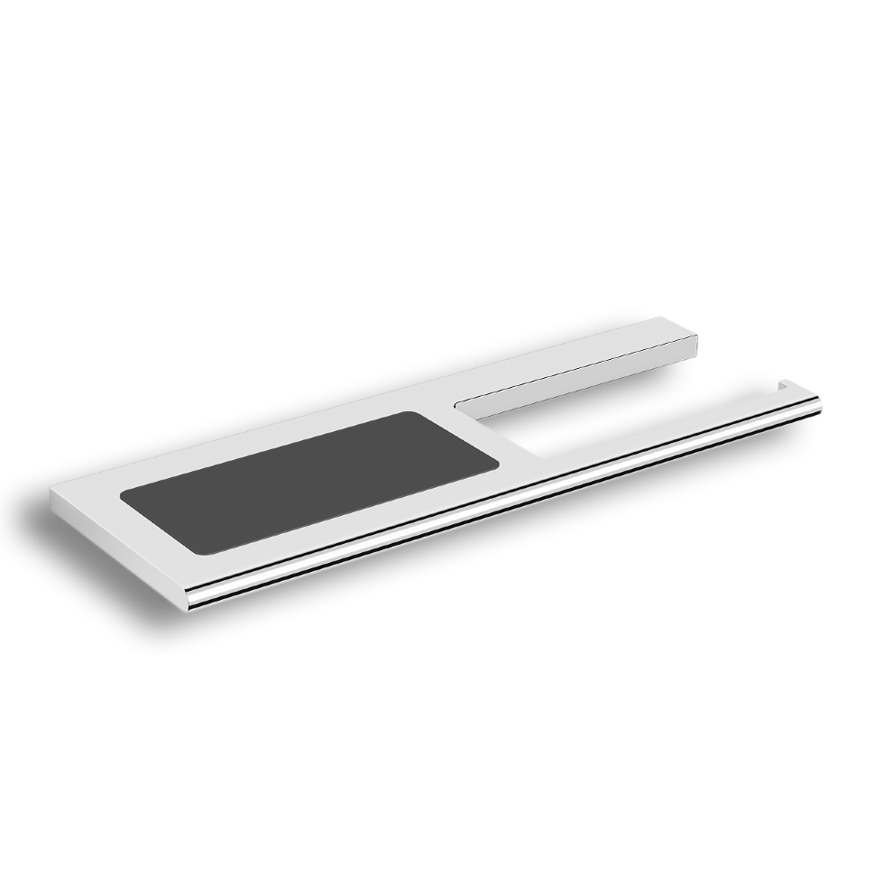 38043D Бумагодержатель ACCESSORIES подвесной с полкой ANTI-SLIP цвет хром LANGBERGER Accessories, VICO