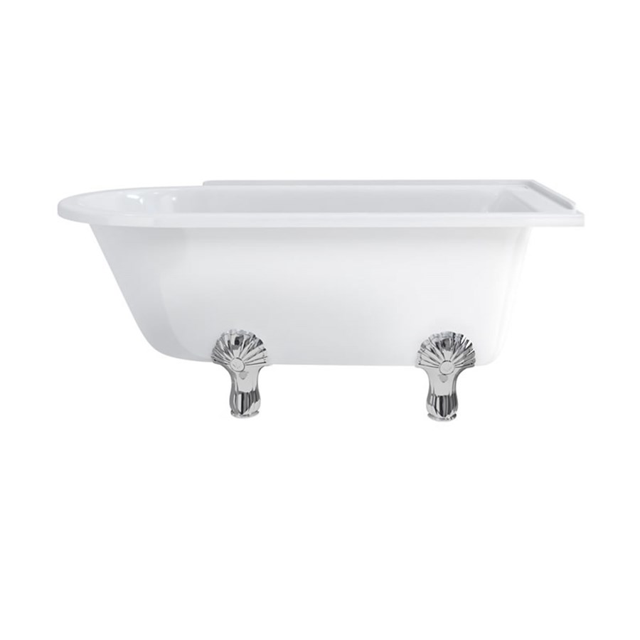 Burlington Душевая ванна для правой руки Hampton 150 см с роскошными ножками Правая рука с ножками Luxury Arc из хрома L2C E21  - Вид №4