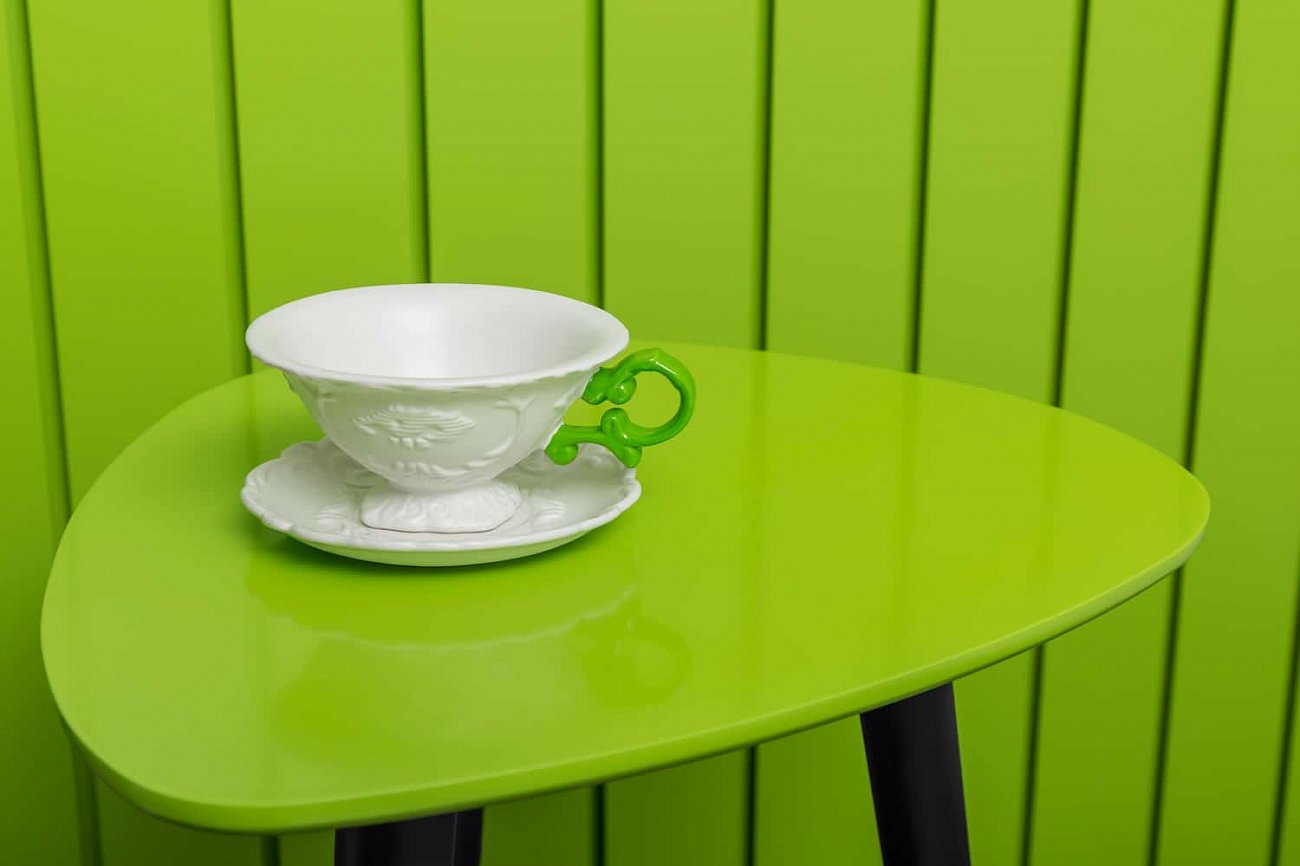 Кофейный столик с черными ножками белый "Капля" WOODI  00-3966496 Белый  - Вид №7