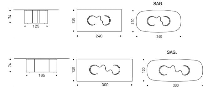 Прямоугольный стол из стали и хрусталя Cattelan italia Papel ARCH-00011807 - Вид №2