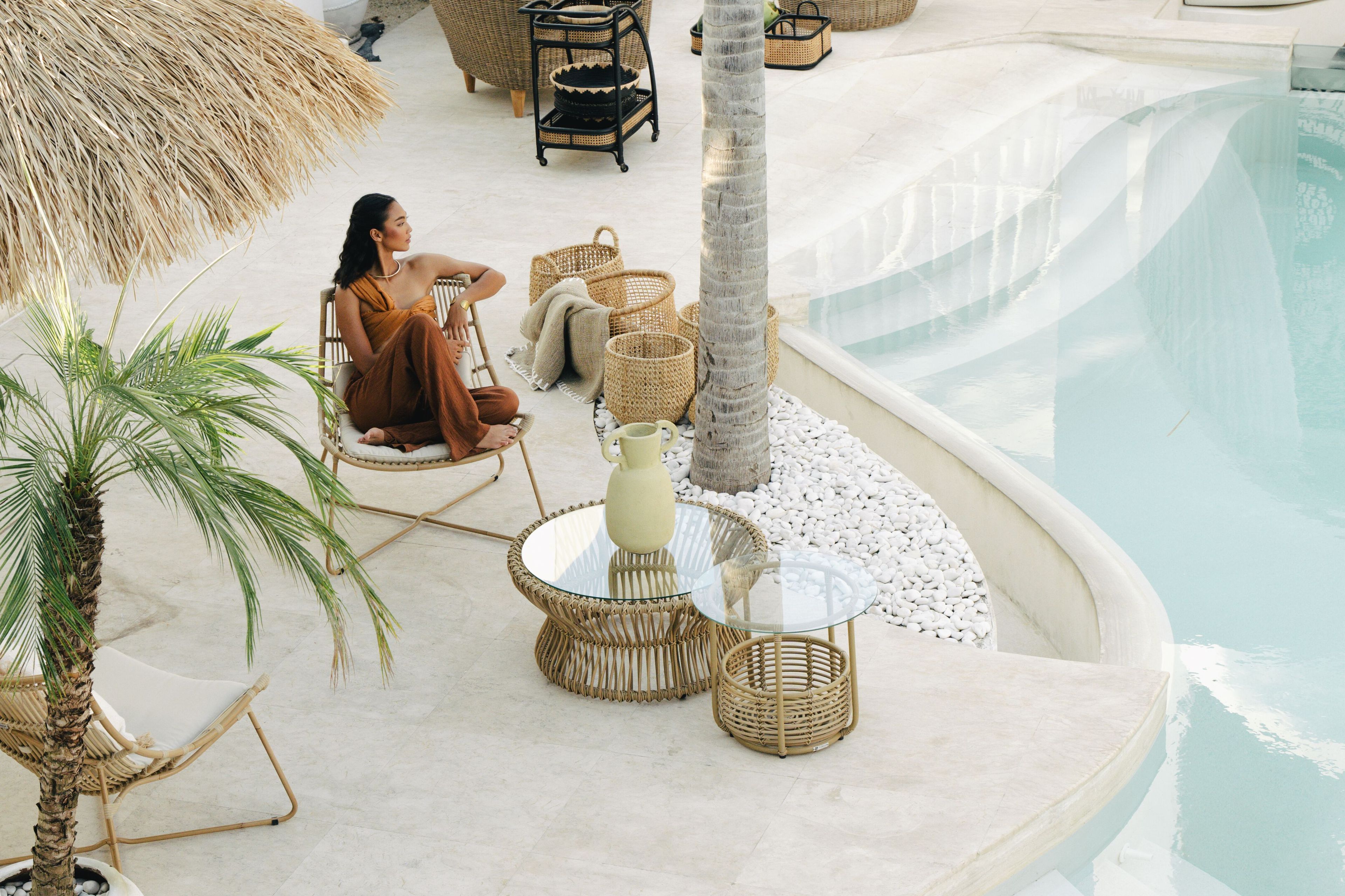 Круглый деревянный и стеклянный садовый журнальный столик cbdesign Capriccio ARCH-00140644 - Вид №10