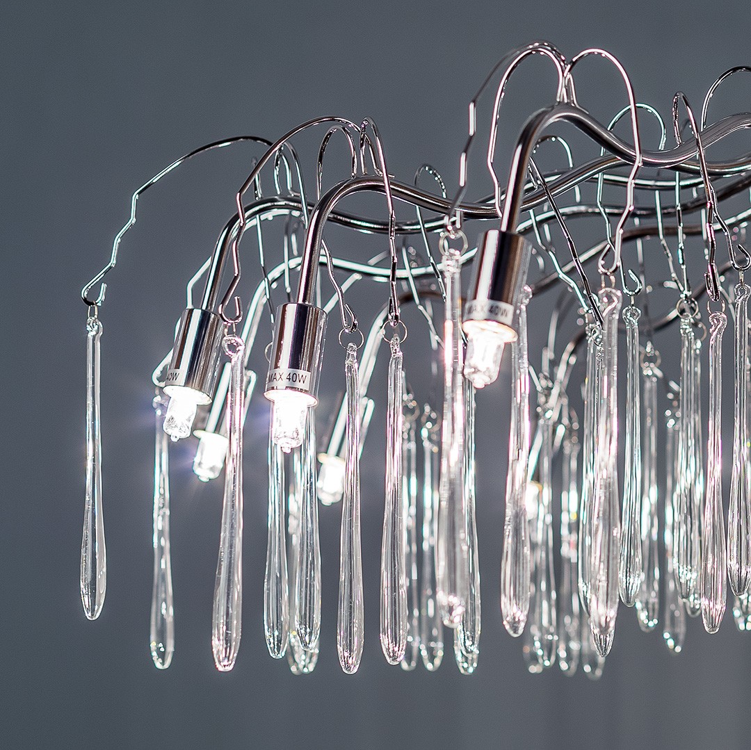 Frezia Light 1005/10 A хром подвесная люстра на 10 лампочек 117639 - Вид №1