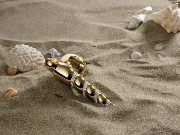 LINEA CALI' Ручка из хромированной латуни с кристаллами swarovski® на розе с замком Shell mesh sun-id-1378473 - Вид №1