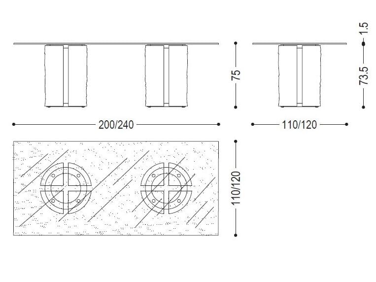 Прямоугольный стеклянный стол Riva 1920 Briccole ARCH-00099151 - Вид №2