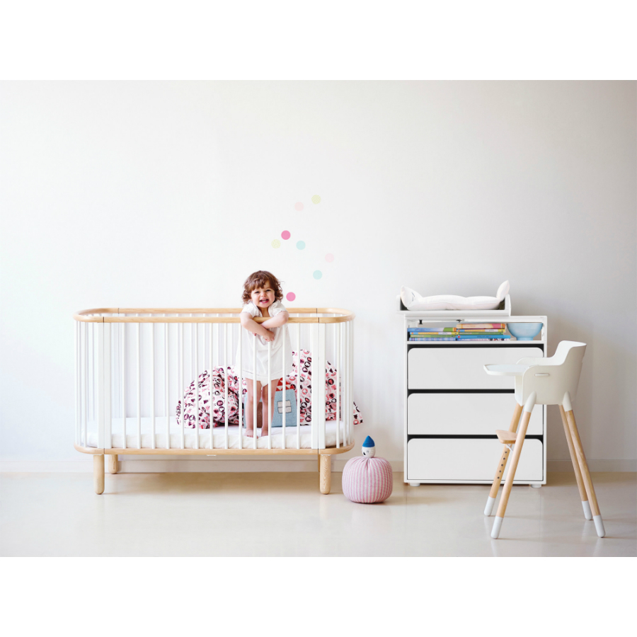 Кроватка Flexa Baby, белая с лакированными ножками, 88х145х75 см 801780195 - Вид №4