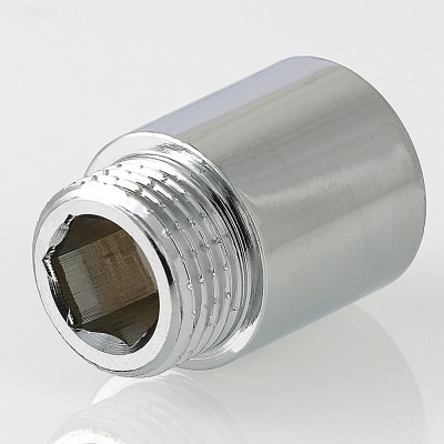 VTr.198.C.06100 Фитинг резьбовой – удлинитель хромированный Valtec 1" х 100 мм  - Вид №3
