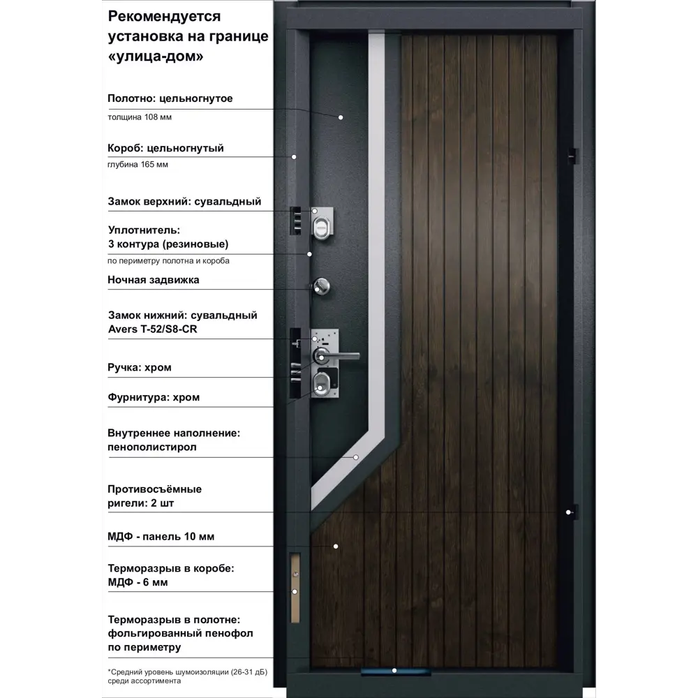 Дверь входная металлическая Стартер Про 95x205 см левая акация темная TOREX STLM-2172816 - Вид №22