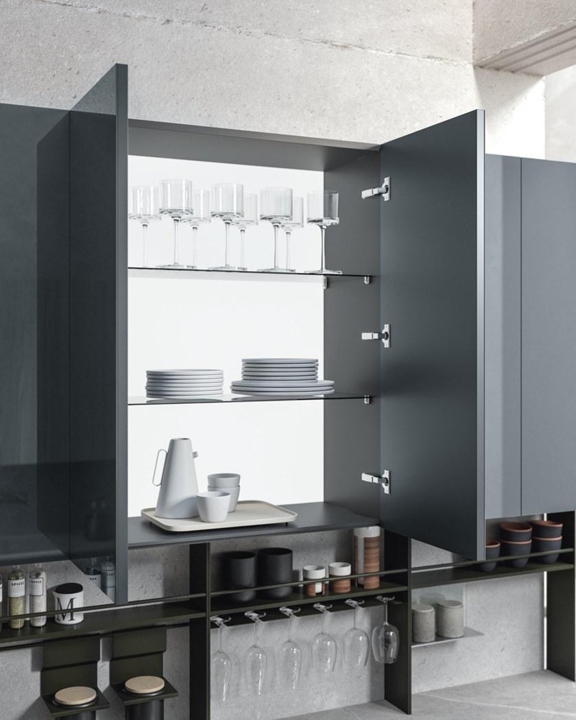 Кухня из лакированного дерева и стекла с островом Sistema 22.2 Santreyd sun-id-1398539 - Вид №8