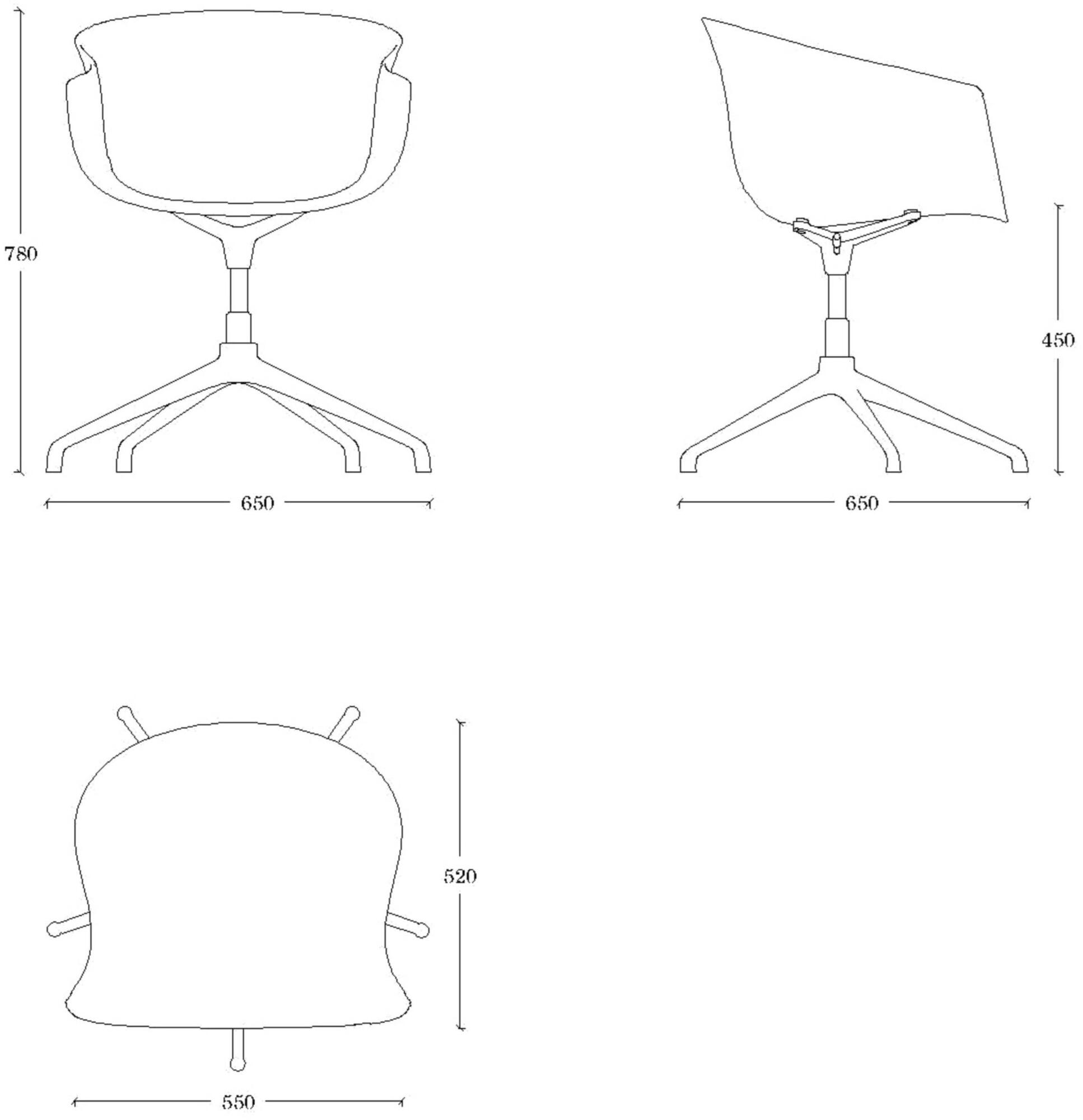 ONDARRETA Кожаное вращающееся кресло с 5 спицами и подлокотниками Bai sun-id-1482313 - Вид №4
