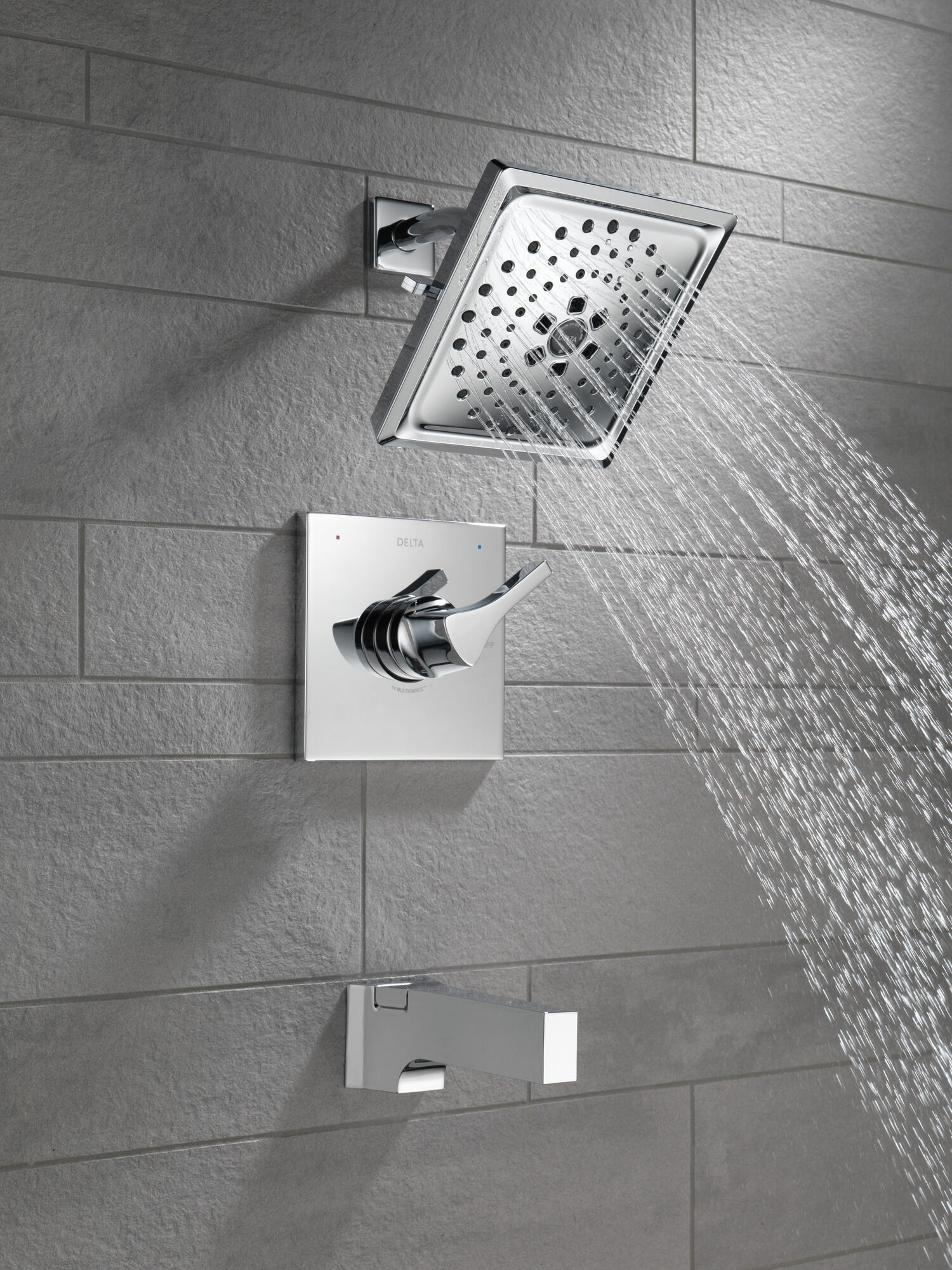 T14474-PN Monitor® 14 Series H2Okinetic® для ванны и душа Delta Faucet Zura Полированный никель  - Вид №1