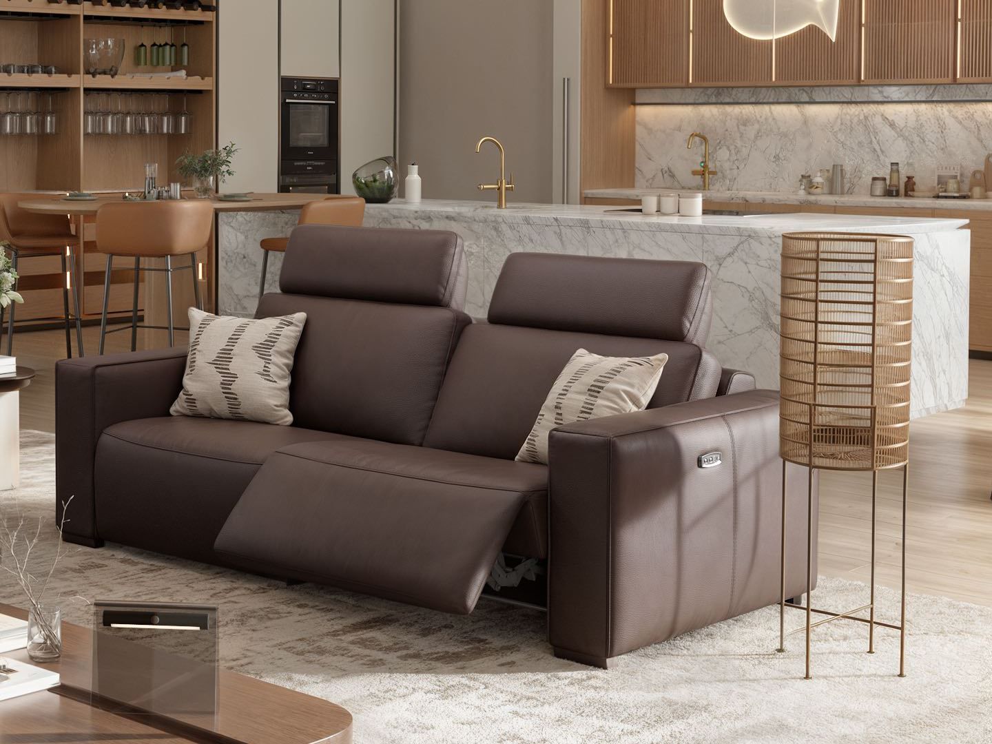 3-местный кожаный диван Sofanella Бергамо ARCH-00087209 - Вид №4