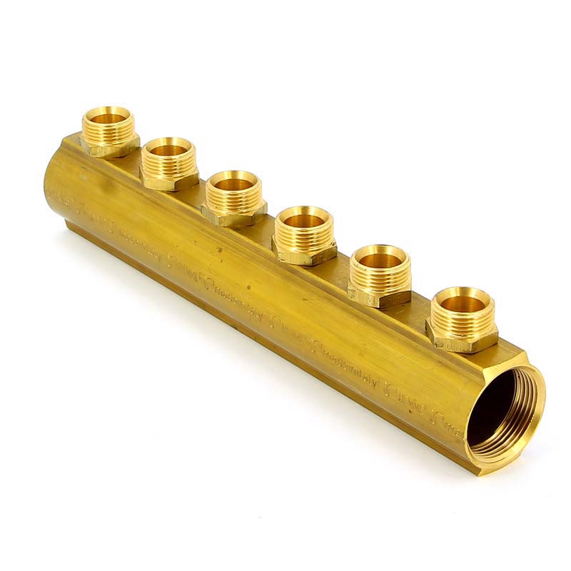 Коллектор ВВ 1"1/4 магистральный TIEMME 6 выходов 3/4"ЕК 50мм 1970043 - Вид №1