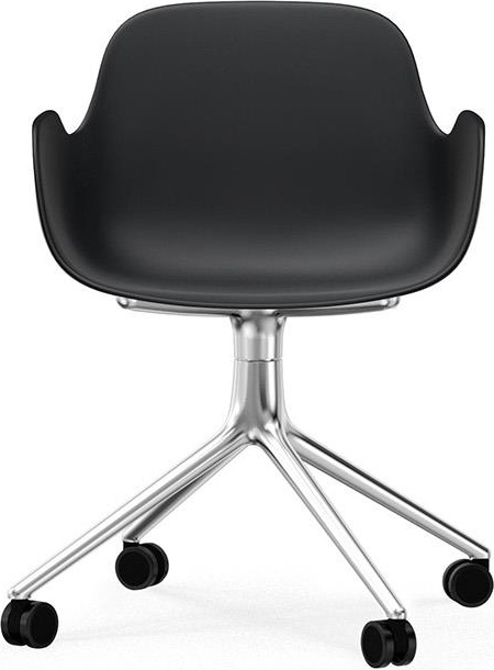 604975 Кресло Swivel 4W Aluminium / Black Normann Copenhagen Form - Вид №1