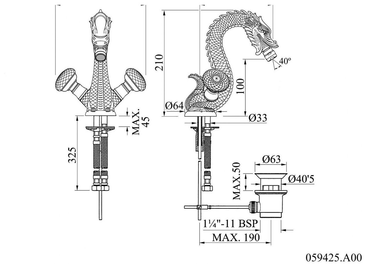 Bronces Mestre Смеситель для биде с одним отверстием Dragon sun-id-1397218 - Вид №1