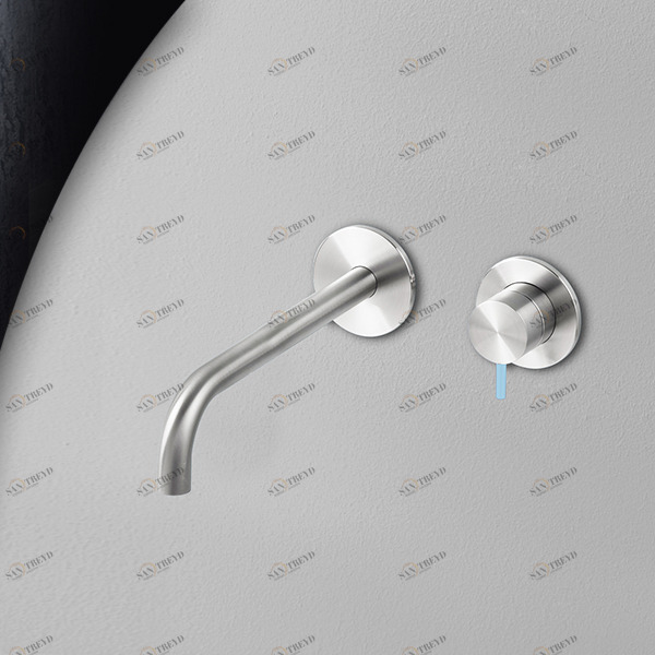 Смеситель для раковины сталь глянцевая с голубой ручкой Toki Radomonte TKI19LCIL27