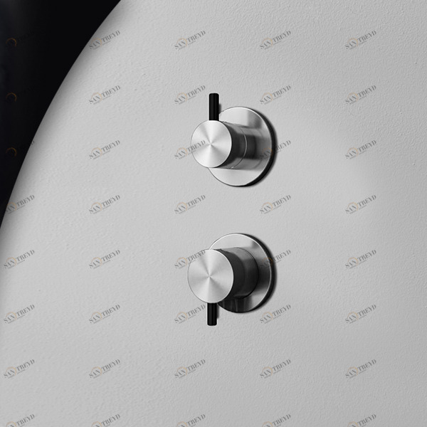 Смеситель для душа матовая сталь с черной ручкой Toki Radomonte TKI5SCIL22