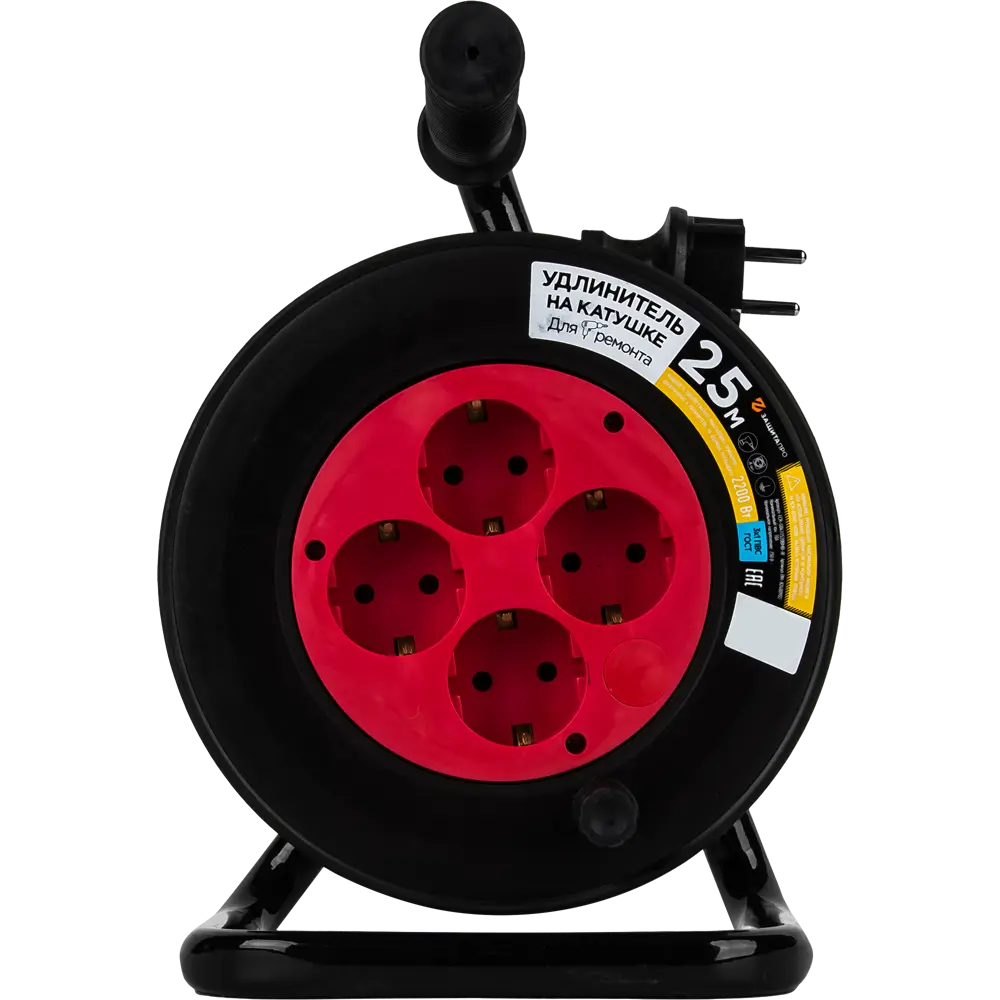 Удлинитель на катушке с заземлением Защита Про 4 розетки, 25 м STLM-2040247 - Вид №2