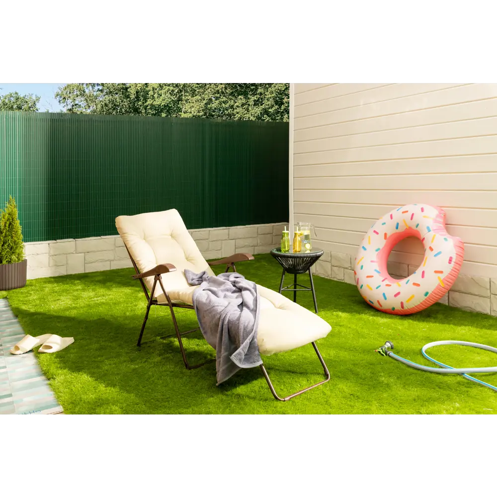 Кресло-шезлонг Naterial Ривьера 119х105х65 см сталь/полиэстер бежевый/коричневый STLM-2162610 - Вид №8