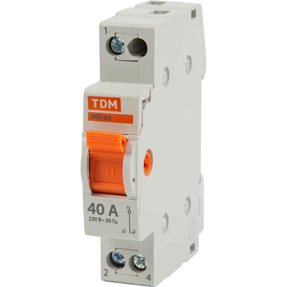 Выключатель нагрузки TDM Electric МП-63 1P 40А для безопасного управления электроцепями 84399553 STLM-0049323