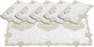 10656880 Weissfee Набор салфеток Weissfee "Сансуси Люкс" 35х50см, 6шт (серебристое кружево) Ткань