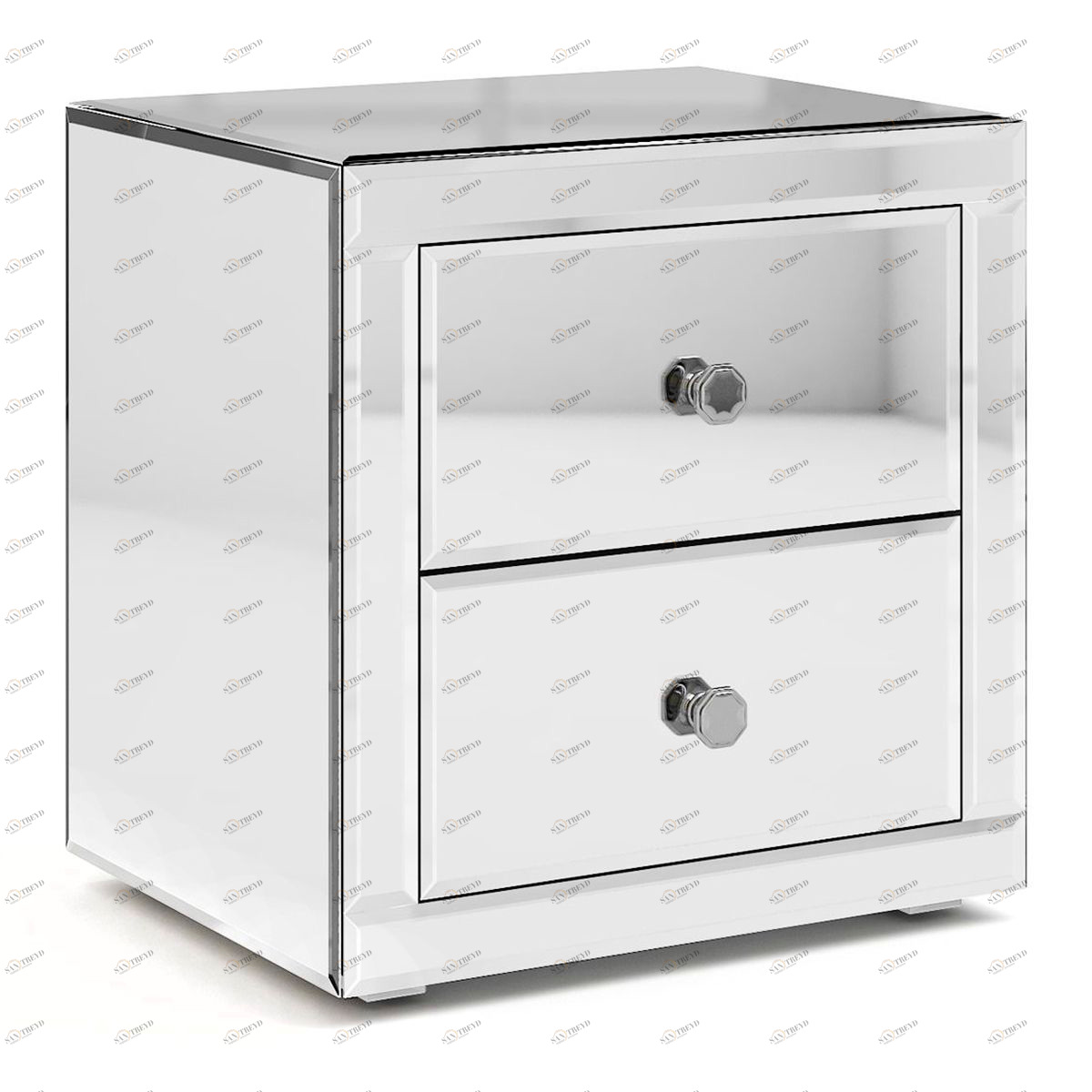 Прикроватная тумбочка дизайнерская зеркальная "Самили" GRAUM  304060 Зеркальный 