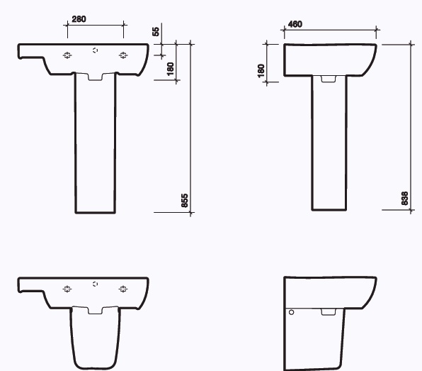 MD4011WH Раковина Twyford Moda Santreyd Modà - Вид №1
