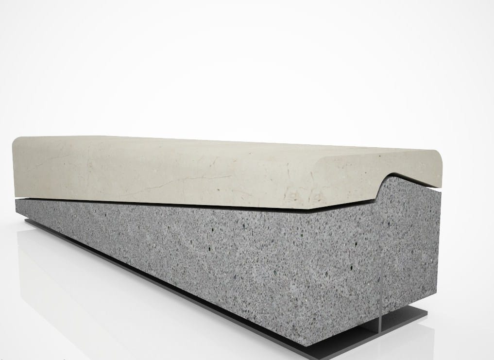 Реконструированная каменная скамья без спинки Viscio Urban Design Actea ARCH-00083615 - Вид №1