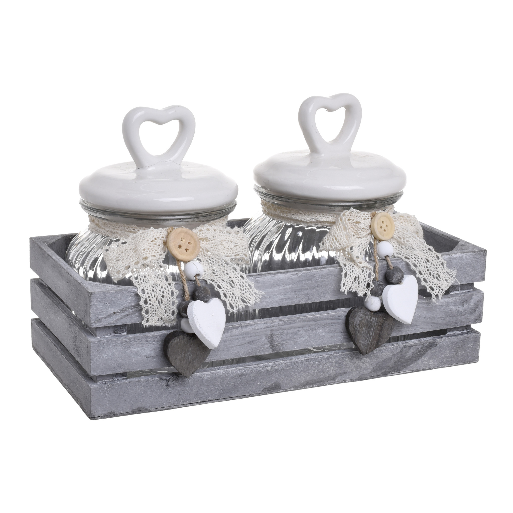 3860369.0047 банка с крышкой, набор 2шт на подставке TO4ROOMS  - Вид №1