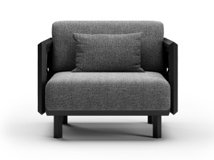 Тканевое садовое кресло с подлокотниками