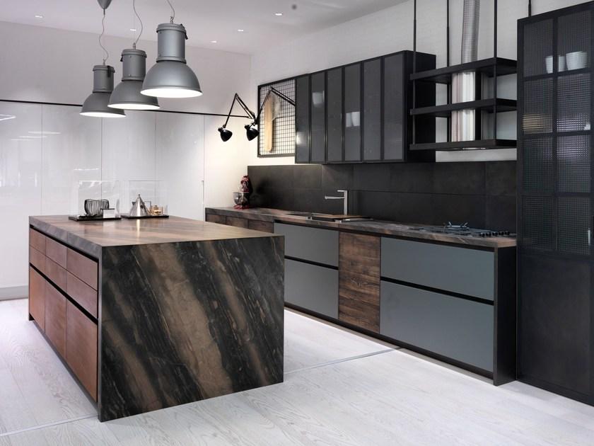 Aster Cucine Кухня с островом без ручек Factory sun-id-1429610 - Вид №1