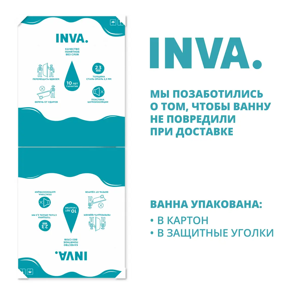 Ванна Inva стальная 150x70 см Santreyd STLM-2141370 - Вид №2